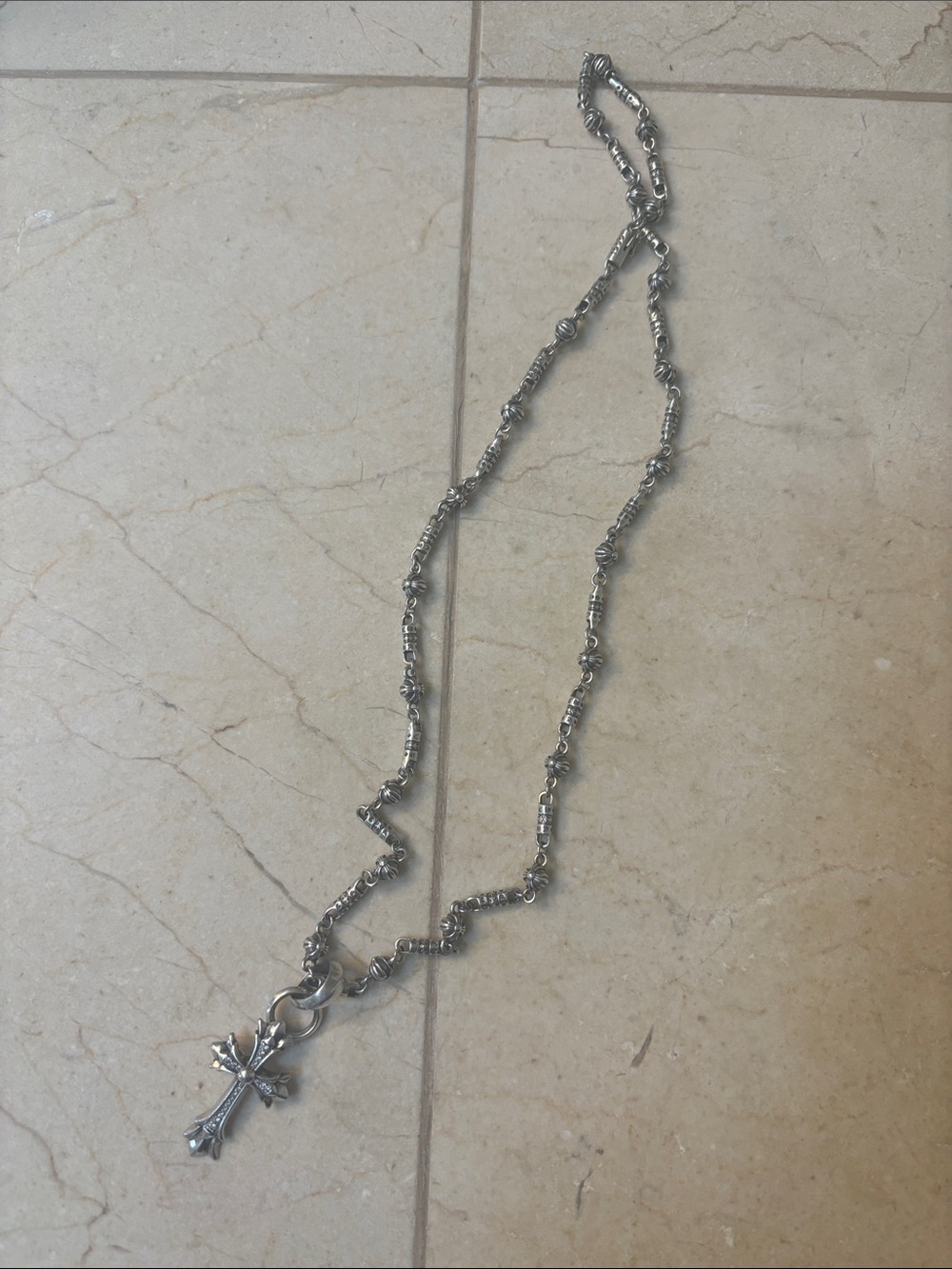 Chrome Hearts Sterling Silver Cross Pendant Necklace - Silver